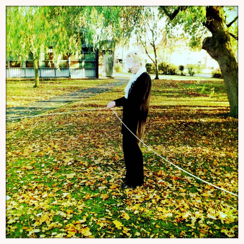 Woman with String - Splacist intervention by Paul Conneally 